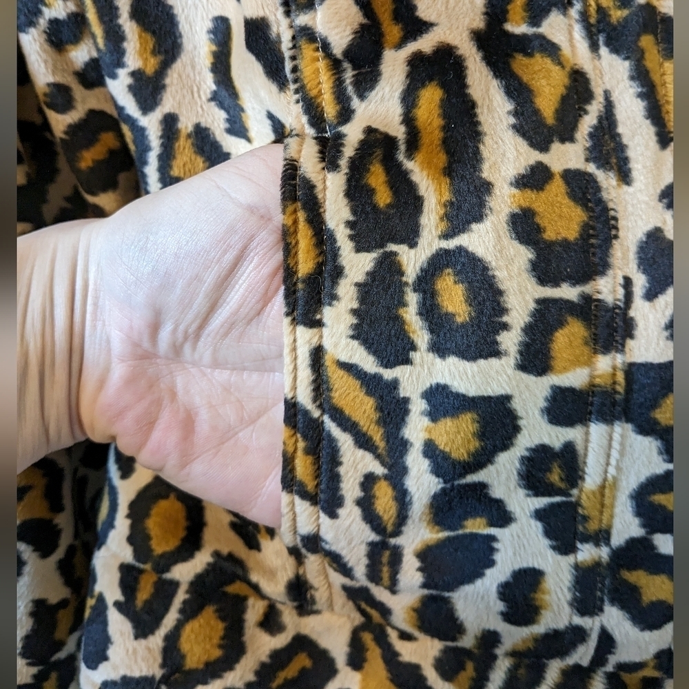 Y2k Static Leopard Print Cropped Jacket Size S - image 5